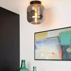Plafoniere Moderne-Selezionato da Mazzolaluce Plafoniera da soffitto sfera di vetro fume trasparente