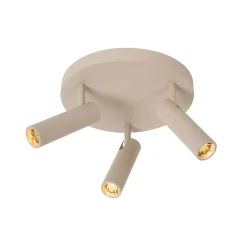 Plafoniere Moderne-Selezionato da Mazzolaluce Plafoniera da soffitto tortora con 3 faretti orientabile