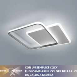 Plafoniere Moderne-Vivida International Plafoniera decline vivida bianca moderna led 50w 3000k 4000k