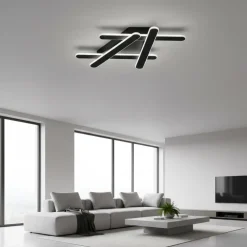 Plafoniere Moderne-Selezionato da Mazzolaluce Plafoniera desig moderno nera 51cm led 38w 3000k dimmerabile