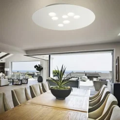 Plafoniere Moderne-Gea Luce Plafoniera design bianca luna