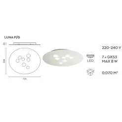 Plafoniere Moderne-Gea Luce Plafoniera design bianca luna