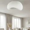 Plafoniere Moderne-Selezionato da Mazzolaluce Plafoniera design japandi bianca 60cm stile wabi sabi