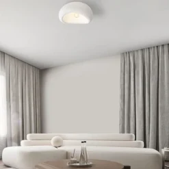 Plafoniere Moderne-Selezionato da Mazzolaluce Plafoniera design japandi bianca 60cm stile wabi sabi