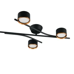 Plafoniere Moderne-Selezionato da Mazzolaluce Plafoniera design minimal moderna nero oro luci orientabili