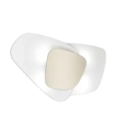 Plafoniere Moderne-Top Light Plafoniera design moderna 63cm vetri bianchi placca sabbia