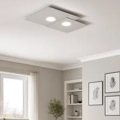 Plafoniere Moderne-Top Light Plafoniera design moderna grigio plate