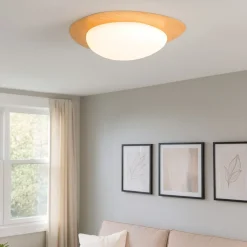 Plafoniere Moderne-Selezionato da Mazzolaluce Plafoniera design moderna led 29w 3000k dimmerabile colore legno