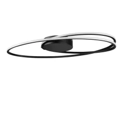 Plafoniere Moderne-Selezionato da Mazzolaluce Plafoniera design moderna led 3000k nera ovale per soggiorno