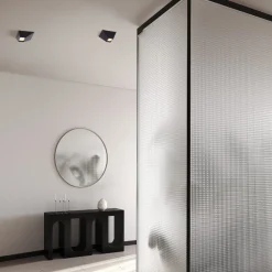 Plafoniere Moderne-Selezionato da Mazzolaluce Plafoniera design moderna nera sagomata 3000k