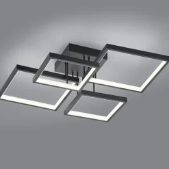 Plafoniere Moderne-Selezionato da Mazzolaluce Plafoniera design moderna quadrati nera 24w 3000k dimmerabile