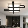 Plafoniere Moderne-Top Light Plafoniera design moderna small nero cross rettangolare