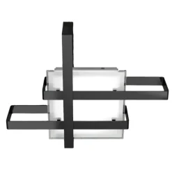 Plafoniere Moderne-Top Light Plafoniera design moderna small nero cross rettangolare