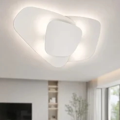 Plafoniere Moderne-Top Light Plafoniera design moderna vetri bianchi strategy