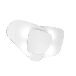 Plafoniere Moderne-Top Light Plafoniera design moderna vetri bianchi strategy
