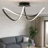 Plafoniere Moderne-Selezionato da Mazzolaluce Plafoniera design moderno nera led 3000k per soggiorno