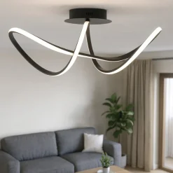 Plafoniere Moderne-Selezionato da Mazzolaluce Plafoniera design moderno nera led 3000k per soggiorno