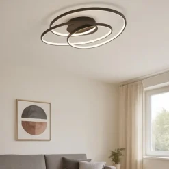 Plafoniere Moderne-Selezionato da Mazzolaluce Plafoniera design nera 38w 3000k dimmerabile per soggiorno moderno