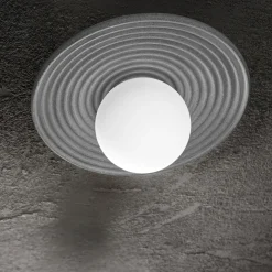 Plafoniere Moderne-Perenz Illuminazione Plafoniera di cemento grigio tonda huevo