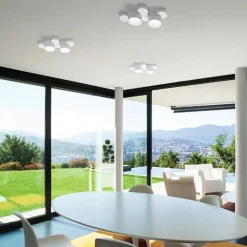 Plafoniere Moderne-Sforzin Illuminazione Plafoniera di gesso bianca moderna chio sforzin
