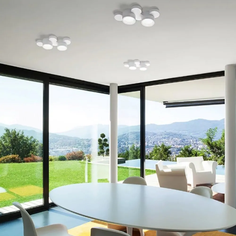 Plafoniere Moderne-Sforzin Illuminazione Plafoniera di gesso bianca moderna chio sforzin