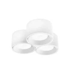 Plafoniere Moderne-Sforzin Illuminazione Plafoniera di gesso bianco 3 luci a soffitto sforzin nasso