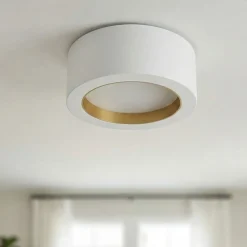 Plafoniere Moderne-Selezionato da Mazzolaluce Plafoniera di gesso cilindrica cornice oro moderna gx53