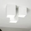 Plafoniere Moderne-Sforzin Illuminazione Plafoniera di gesso design moderna cubi bianca 3 faretti led herea sforzin