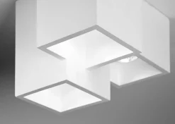 Plafoniere Moderne-Sforzin Illuminazione Plafoniera di gesso design moderna cubi bianca 3 faretti led herea sforzin