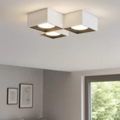 Plafoniere Moderne-Sforzin Illuminazione Plafoniera di gesso quadrata moderna sforzin nasso nera