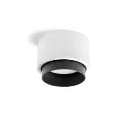 Plafoniere Moderne-Sforzin Illuminazione Plafoniera di gesso rotonda moderna bianco nero sforzin syme