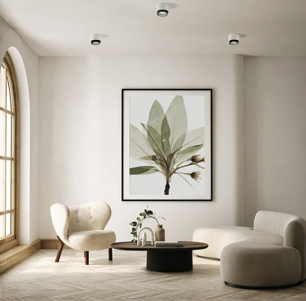 Plafoniere Moderne-Sforzin Illuminazione Plafoniera di gesso rotonda moderna bianco nero sforzin syme