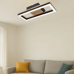 Plafoniere Moderne-Selezionato da Mazzolaluce Plafoniera di legno moderna design nera led 12w 3000k