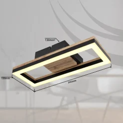Plafoniere Moderne-Selezionato da Mazzolaluce Plafoniera di legno moderna design nera led 12w 3000k