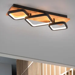 Plafoniere Moderne-Selezionato da Mazzolaluce Plafoniera di legno moderna led 32w 3000k dimmerabile