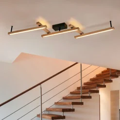 Plafoniere Moderne-Selezionato da Mazzolaluce Plafoniera di legno moderna led 2700k-6000k dimmerabile