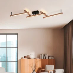 Plafoniere Moderne-Selezionato da Mazzolaluce Plafoniera di legno moderna led 2700k-6000k dimmerabile