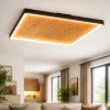 Plafoniere Moderne-Selezionato da Mazzolaluce Plafoniera di legno moderna quadrata led 41w 3000k dimmerabile