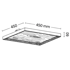 Plafoniere Moderne-Selezionato da Mazzolaluce Plafoniera di legno moderna quadrata led 41w 3000k dimmerabile
