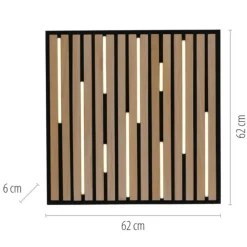 Plafoniere Moderne-Selezionato da Mazzolaluce Plafoniera di legno quadrata con pannello acustico led 2700k a 5000k