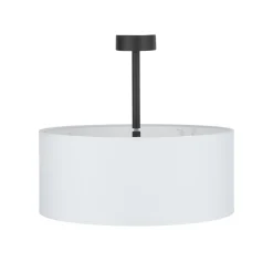 Plafoniere Moderne-Selezionato da Mazzolaluce Plafoniera di tessuto cilindro bianco moderno 40 cm per camera da letto