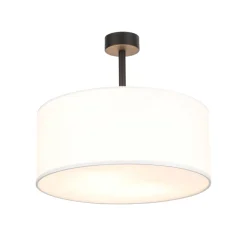 Plafoniere Moderne-Selezionato da Mazzolaluce Plafoniera di tessuto cilindro bianco moderno 40 cm per camera da letto