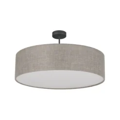 Plafoniere Moderne-Selezionato da Mazzolaluce Plafoniera di tessuto 60cm cilindro lino beige per soggiorno moderno