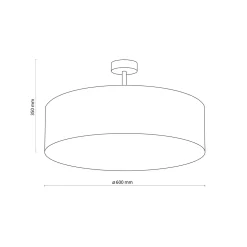 Plafoniere Moderne-Selezionato da Mazzolaluce Plafoniera di tessuto 60cm cilindro lino beige per soggiorno moderno