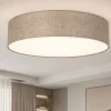 Plafoniere Moderne-Selezionato da Mazzolaluce Plafoniera di tessuto lino grezzo cilindro 78 cm per soggiorno