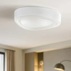 Plafoniere Moderne-Perenz Illuminazione Plafoniera di vetro bianco dal design moderno mou perenz