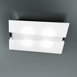 Plafoniere Moderne-Top Light Plafoniera di vetro bianco per soggiorno moderna rettangolare toplight