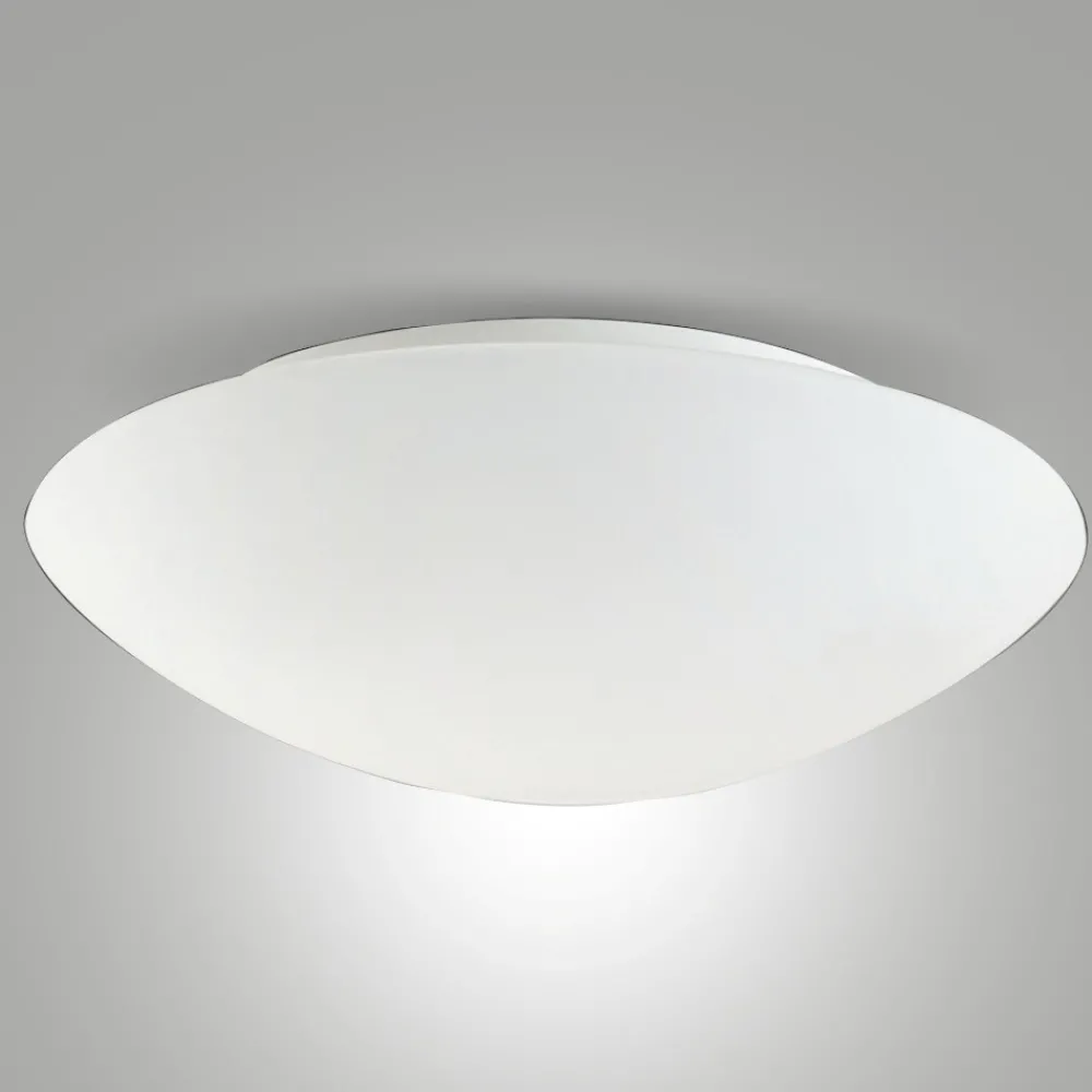 Plafoniere Moderne-Fabas Luce Plafoniera di vetro 46cm bianco rotonda pandora e27