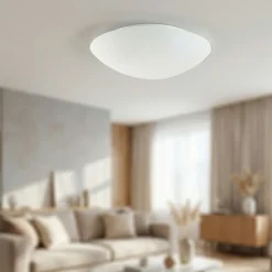 Plafoniere Moderne-Fabas Luce Plafoniera di vetro 46cm bianco rotonda pandora e27