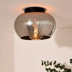 Plafoniere Moderne-Selezionato da Mazzolaluce Plafoniera di vetro fume da soffitto moderna